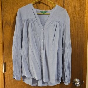dip Light Blue V-Neck Blouse